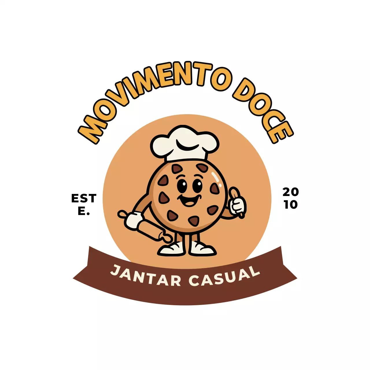 logótipo de padaria retro castanho