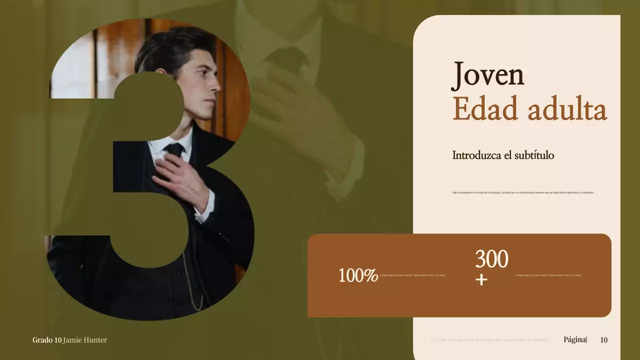 biografía clásica beige para anuncio escolar