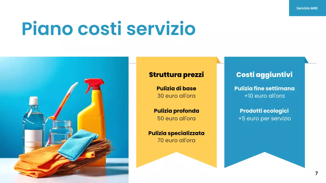 promozione servizio di pulizia moderno giallo blu