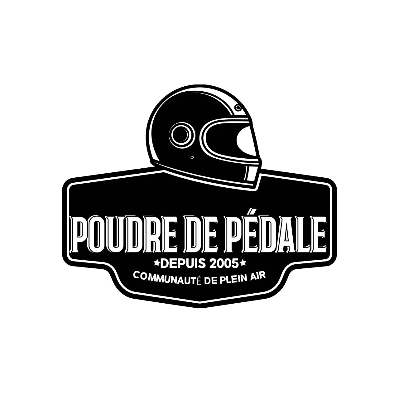 Logo moto rétro noir