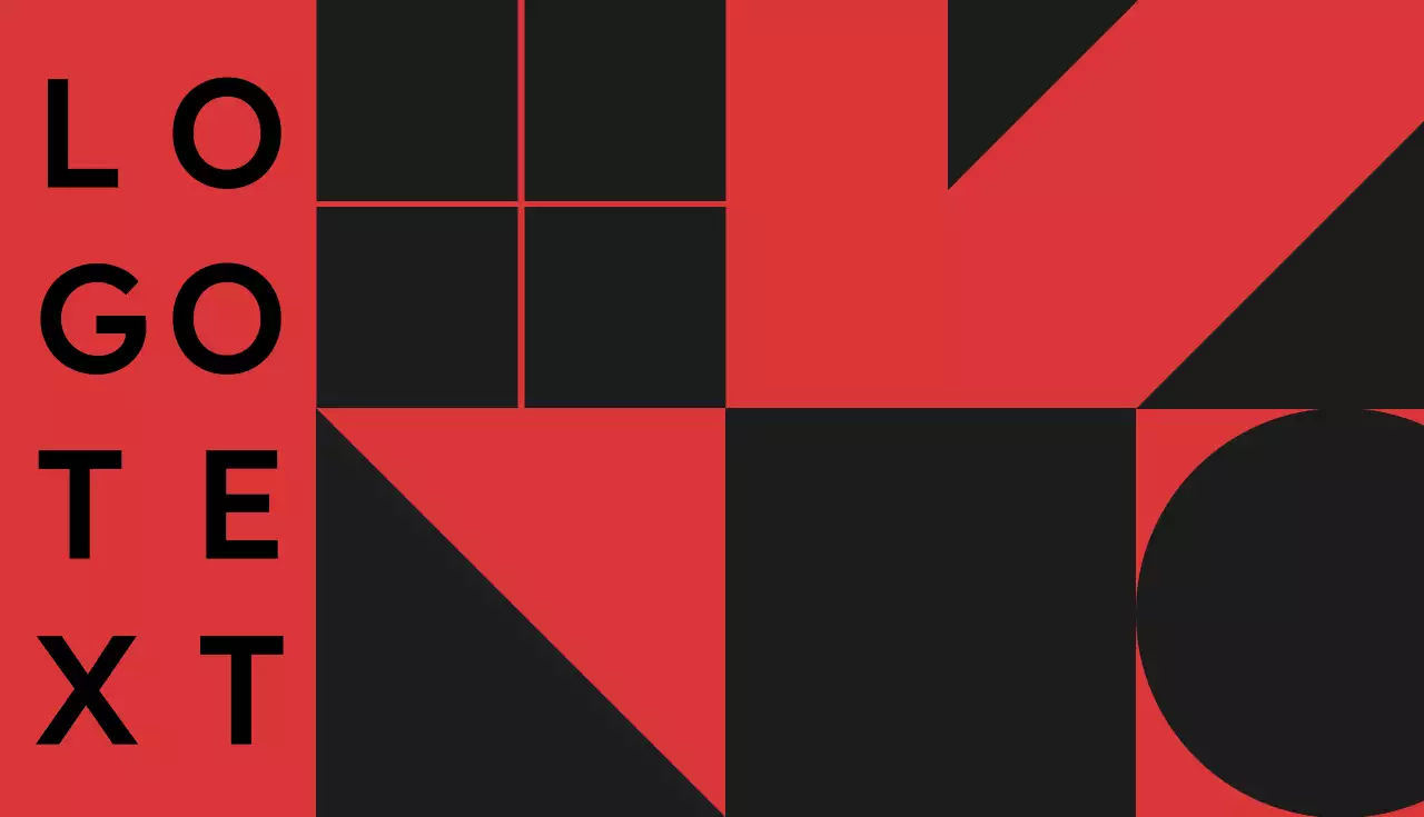 Rote geometrische Visitenkarte