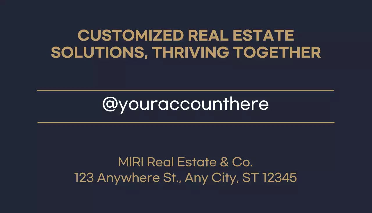 Navy Modern Real Estate Business Card