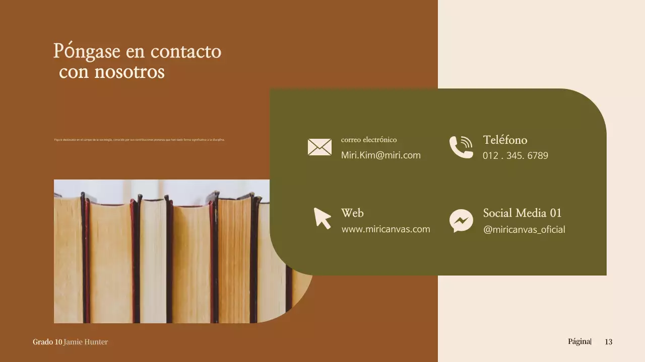 biografía clásica beige para anuncio escolar