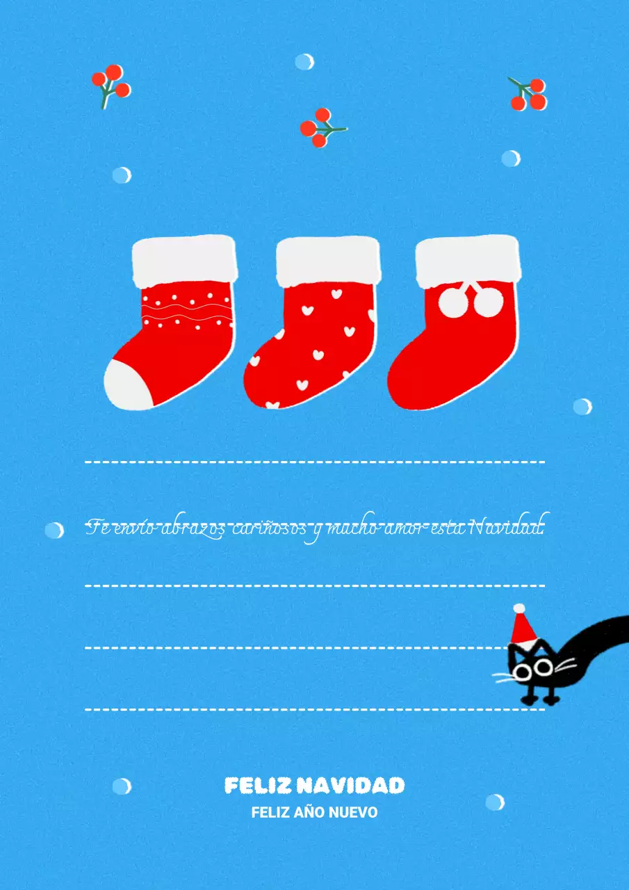 tarjeta navideña moderna azul