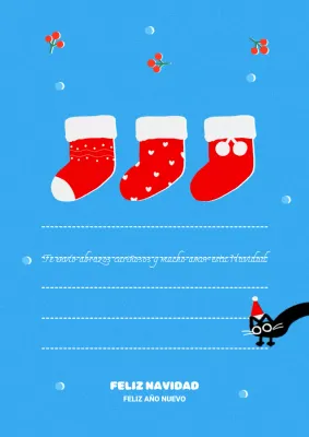 tarjeta navideña moderna azul