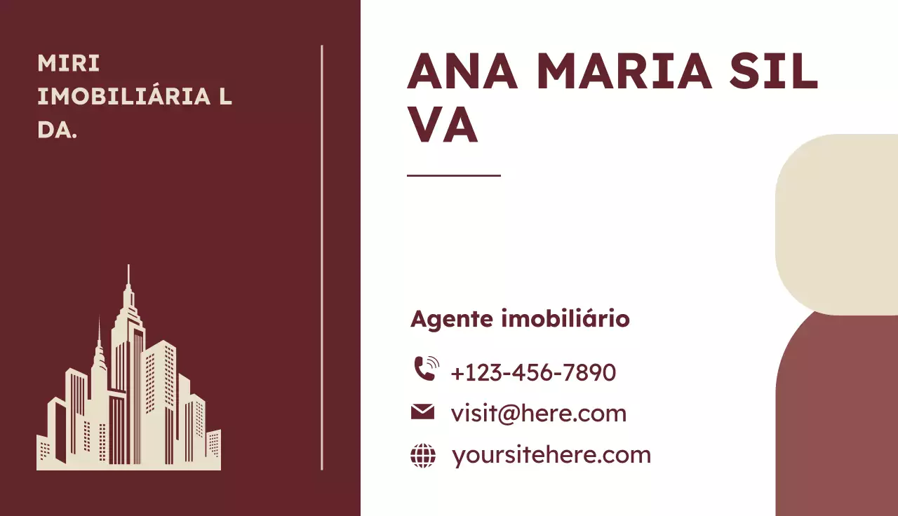 cartão imobiliário moderno castanho