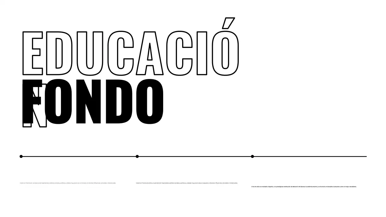 Presentación de biografías en blanco y negro