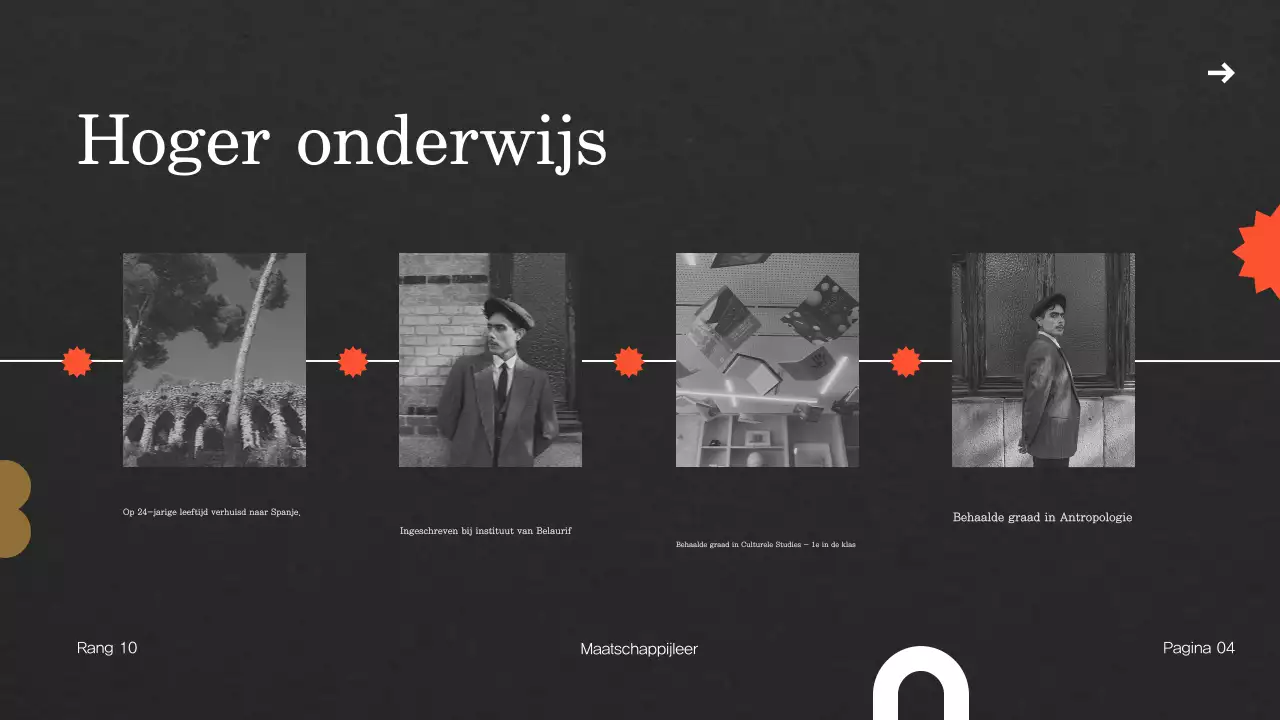 beige vintage biografie presentatie sjabloon