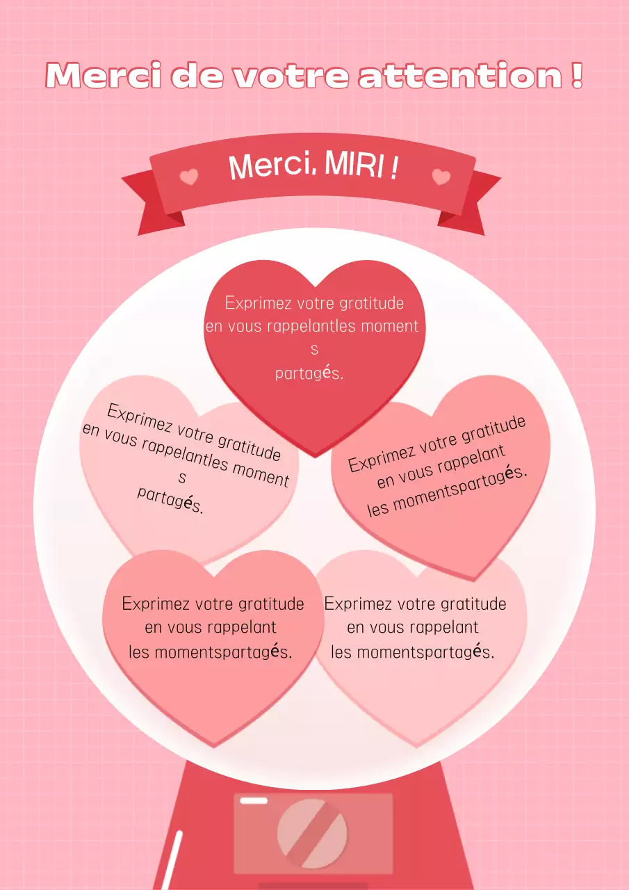 Une adorable carte de remerciement rose