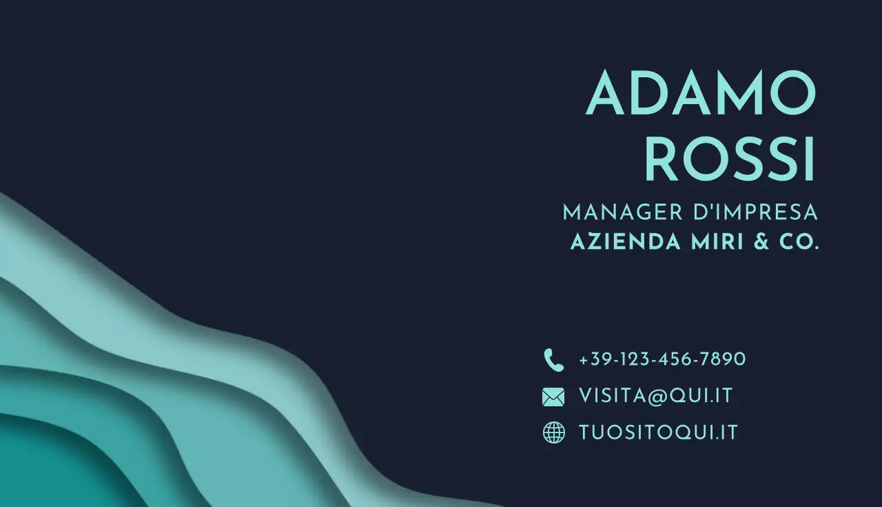 biglietto da visita moderno verde acqua