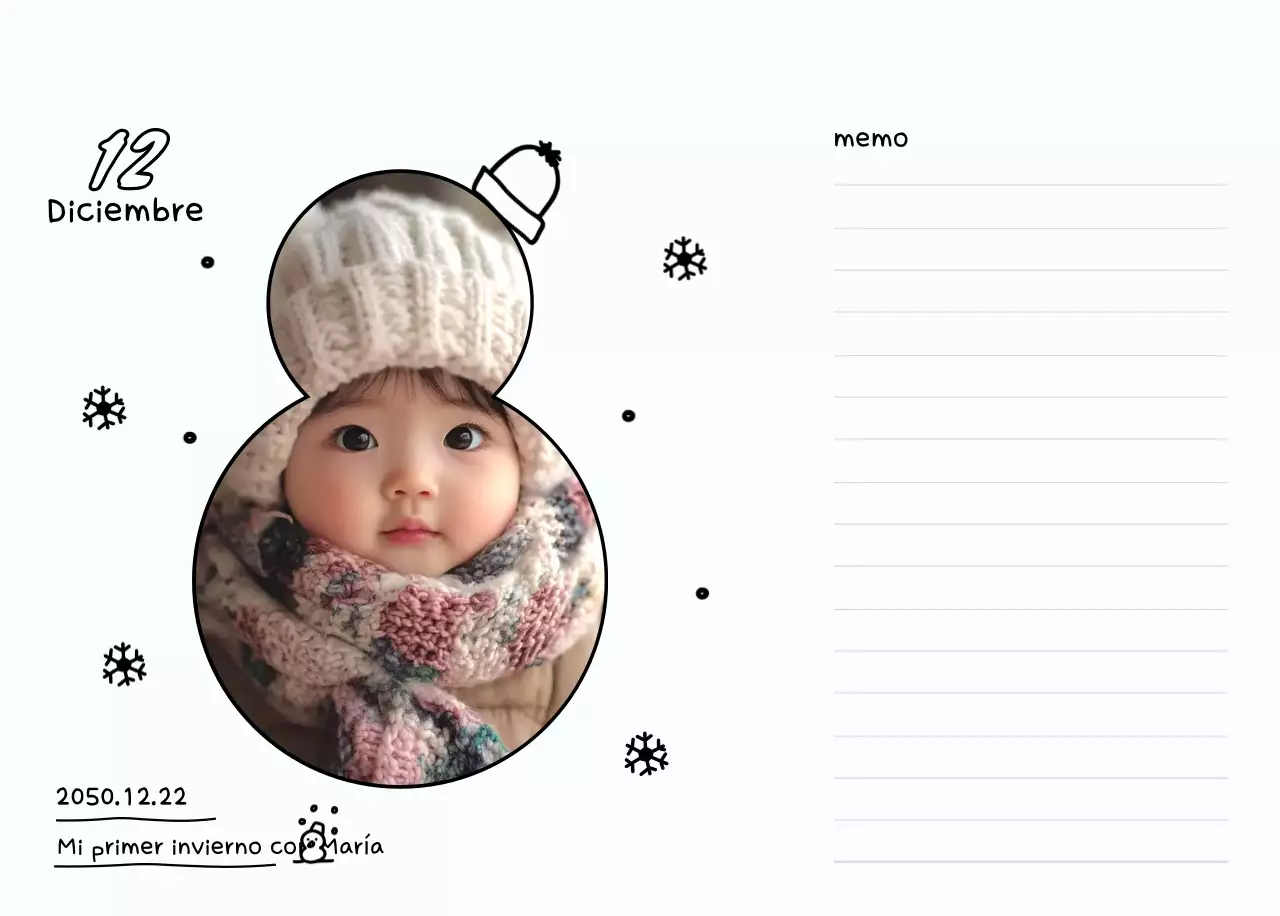 Agenda de Año Nuevo blanca y bonita