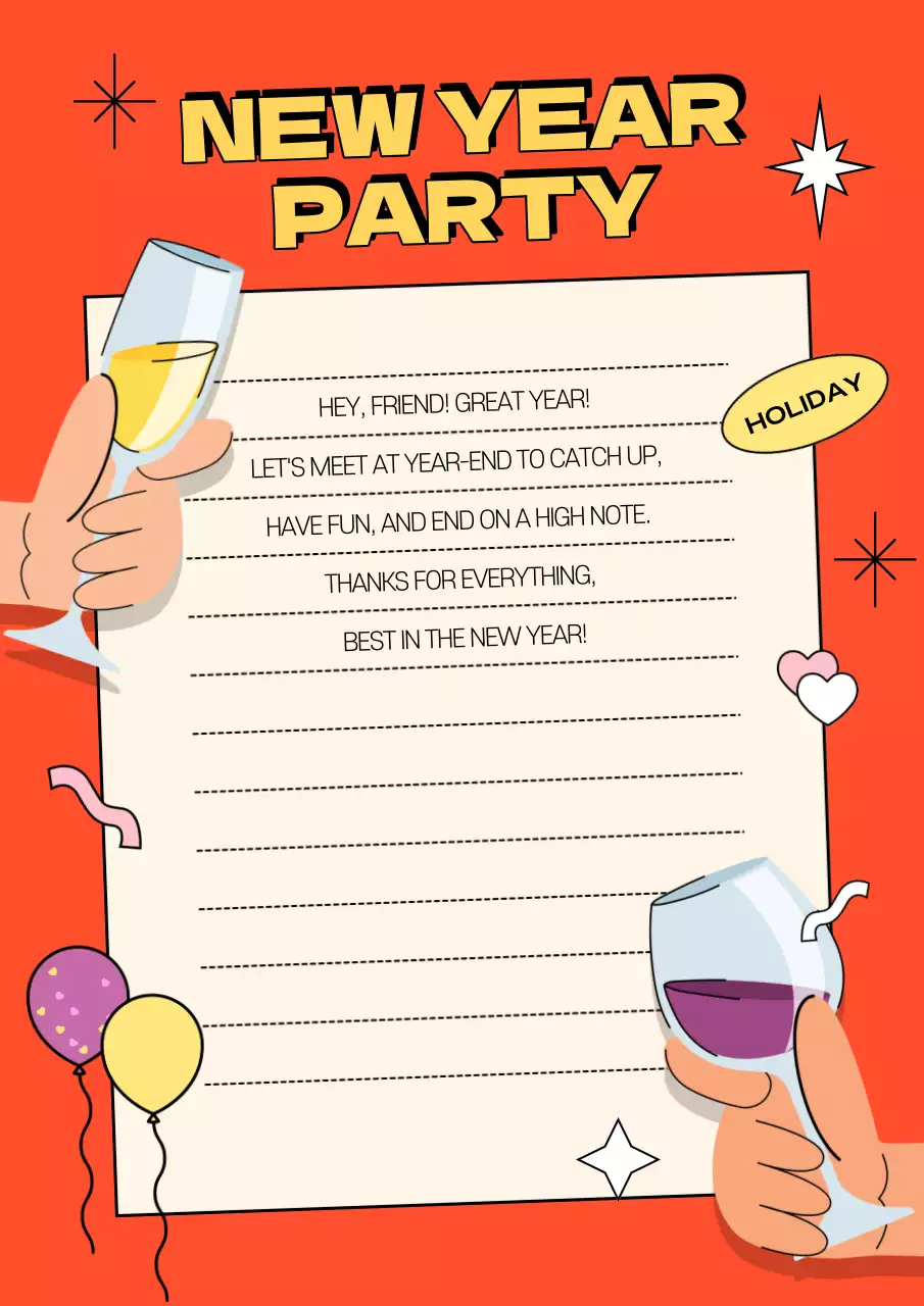 Poster mời dự tiệc màu cam cổ điển