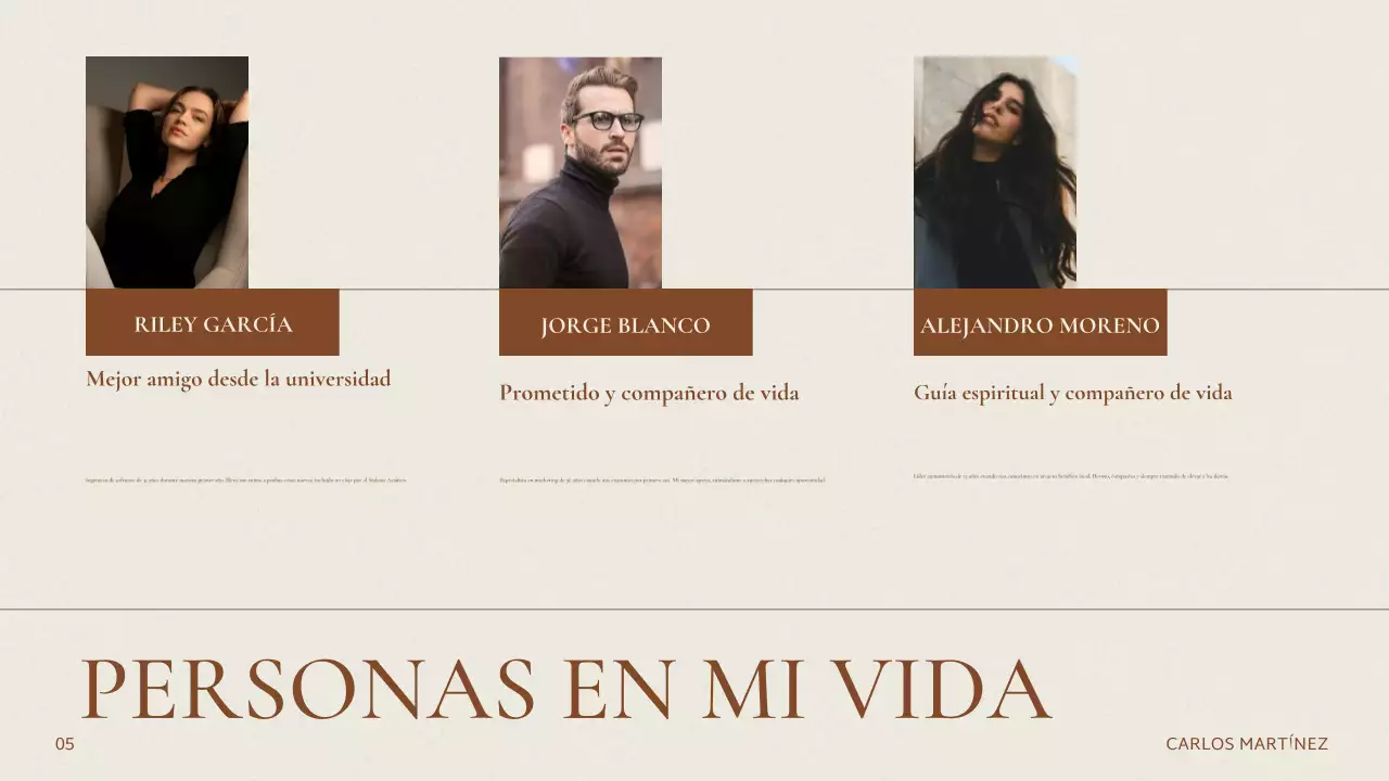 Beige Elegante Acerca de mí Presentación