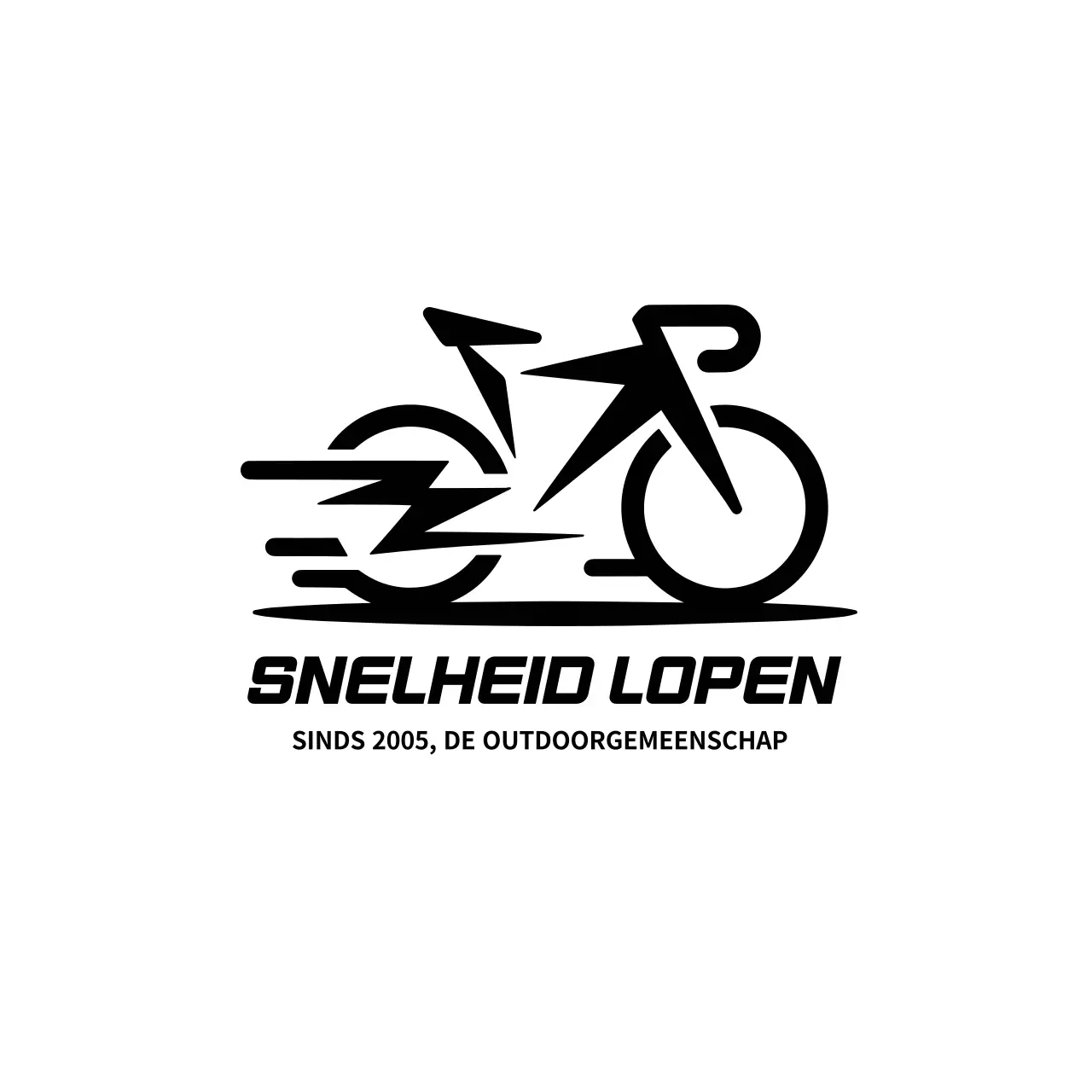 zwart wit logo velocity run moderne stijl