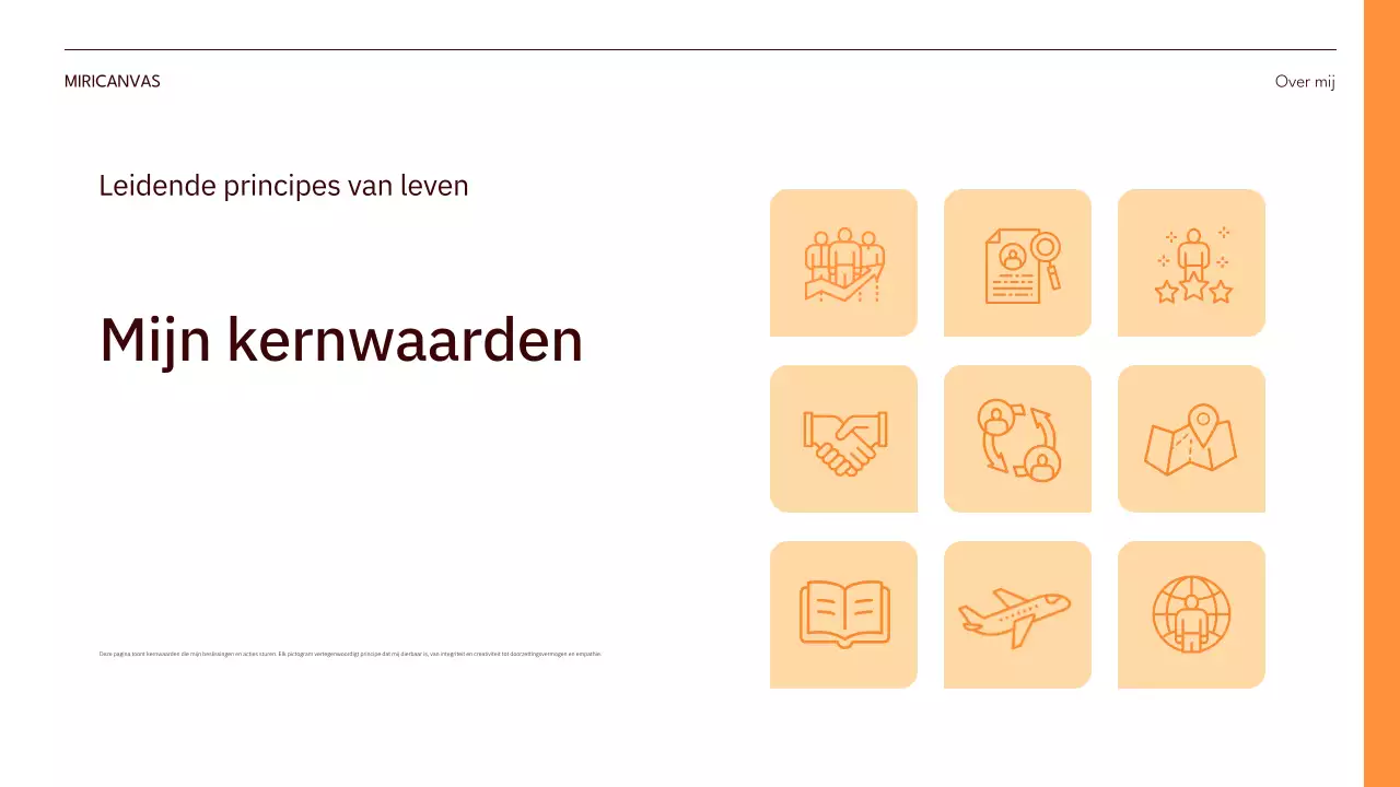 oranje moderne zelfintroductie pitch