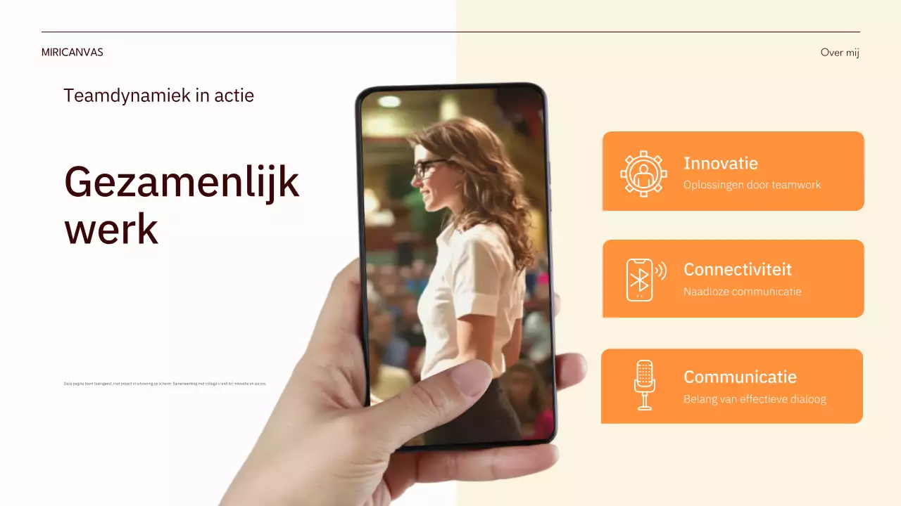 oranje moderne zelfintroductie pitch