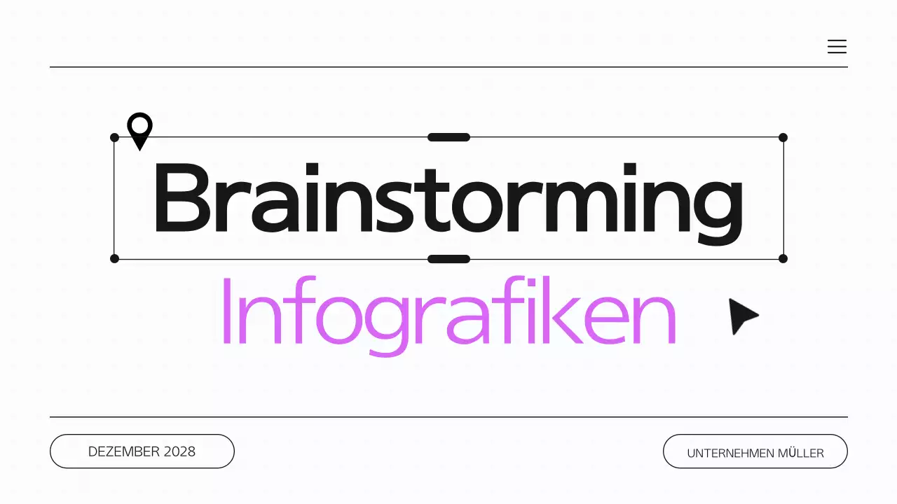 Lila und weiße Brainstorming-Infografik-Präsentation