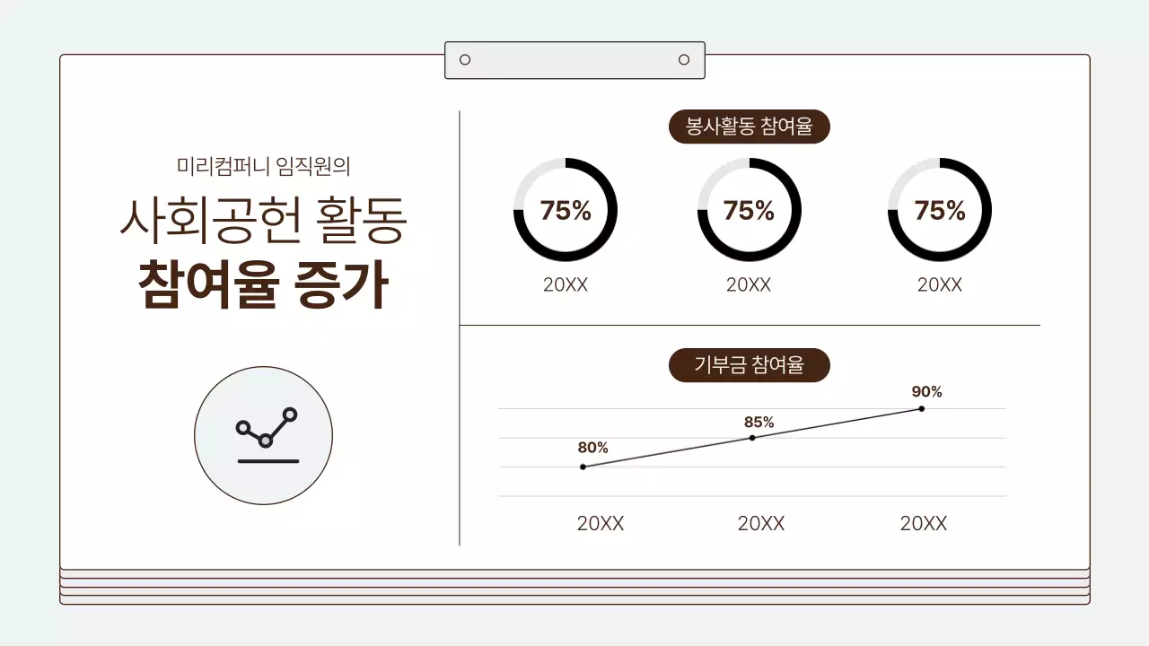 하늘색의 깔끔한 기업 사회공헌 보고서