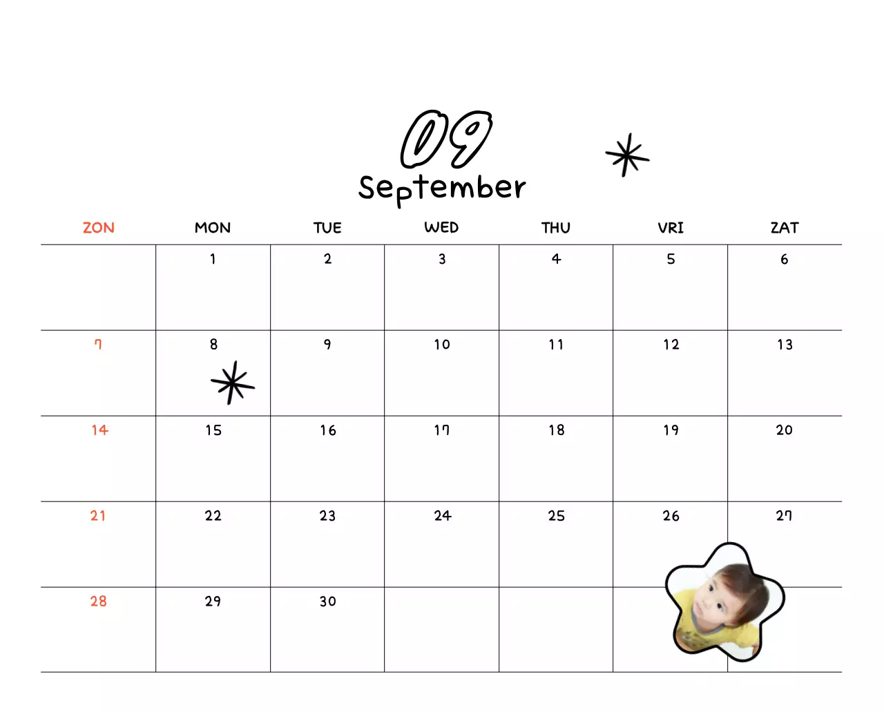 Gele Schattige Fotokalender