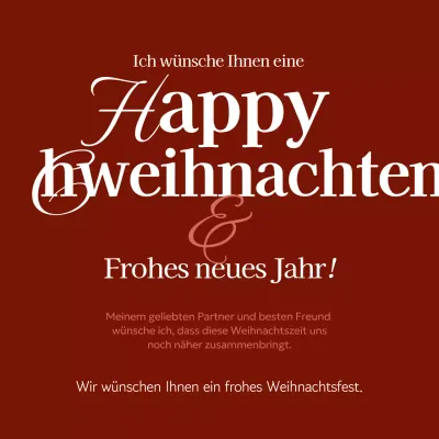 Klassische braune Weihnachtskarte