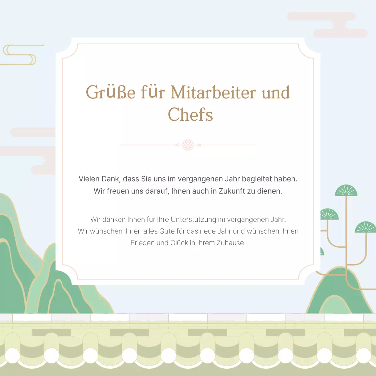 Traditionelle Neujahrsgrüße mit Minze