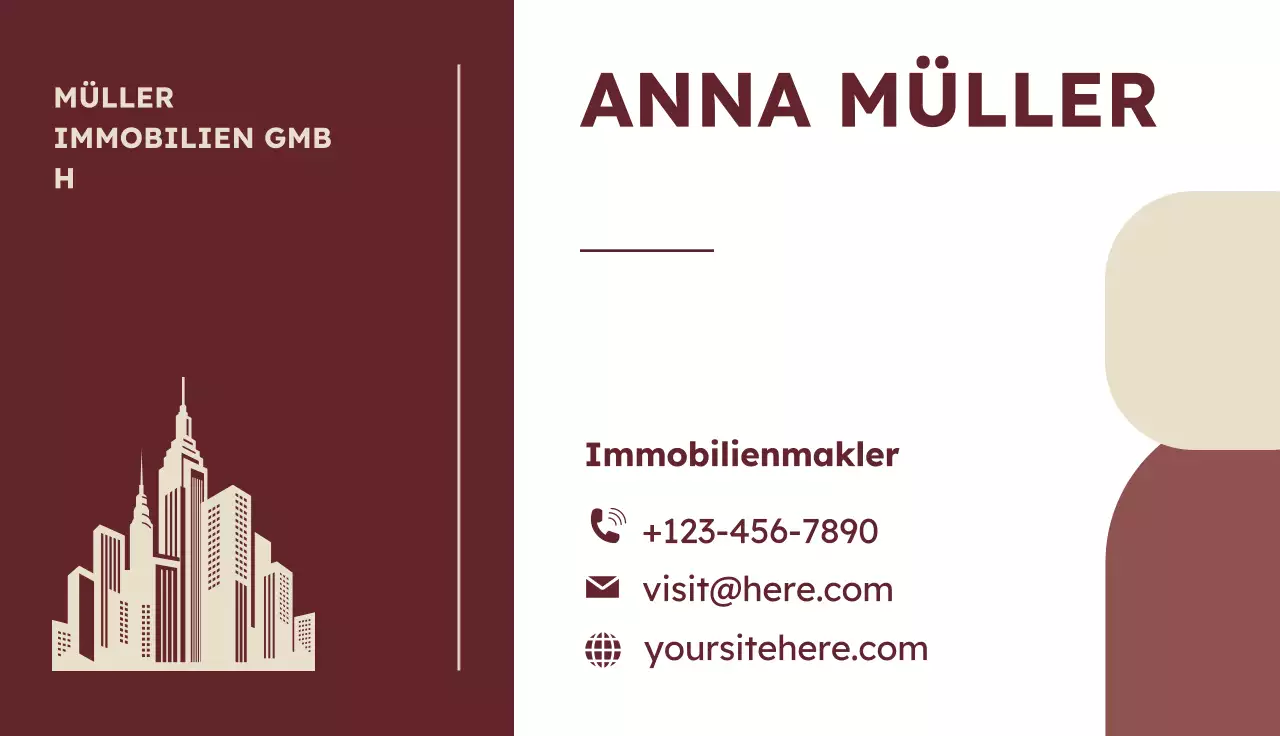 kastanienbraune moderne Immobilienkarte