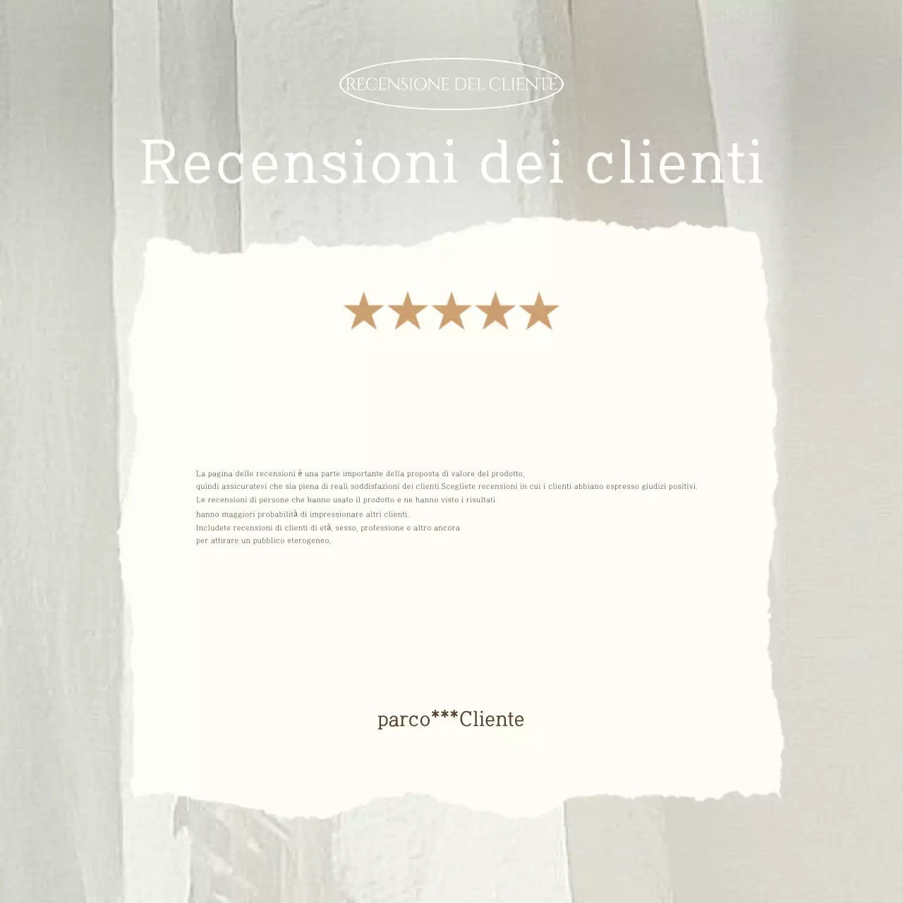 Annuncio di recensione di Beige Modern