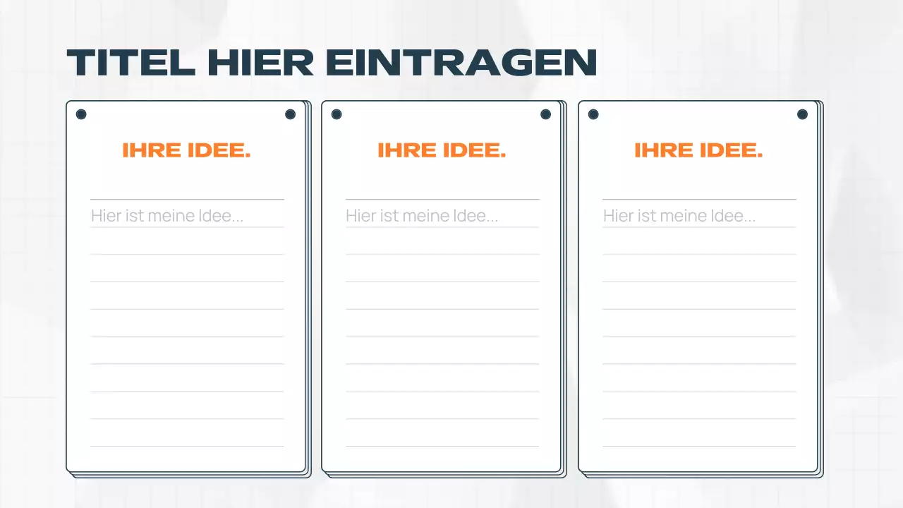 orange modernes Brainstorming-Dokument