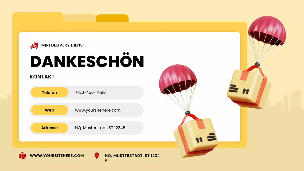 gelbe moderne Lieferankündigung