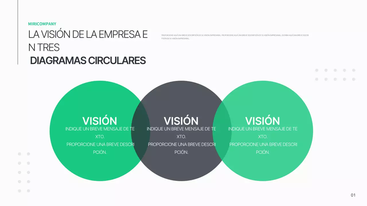 Un sencillo plan de empresa en blanco y verde