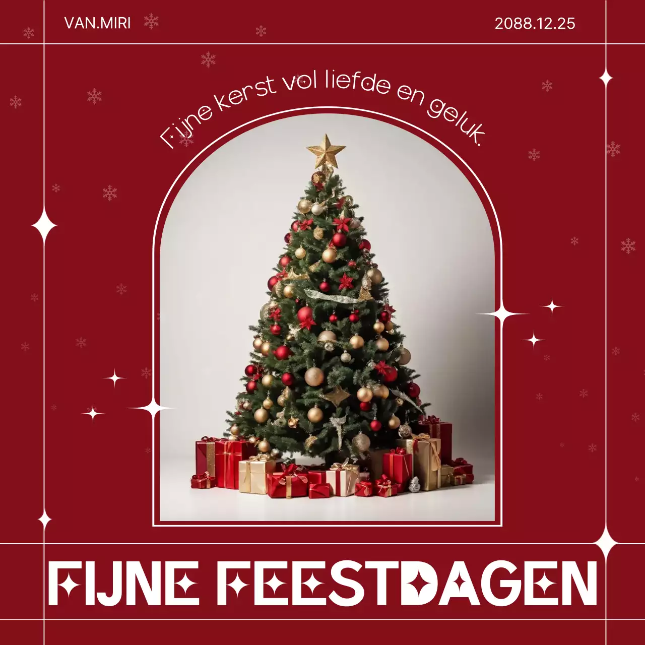 Rode klassieke kerstkaart