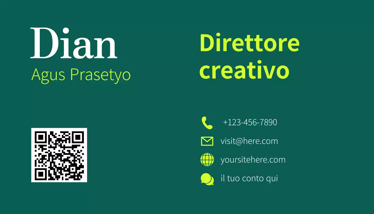 Biglietto da visita verde moderno