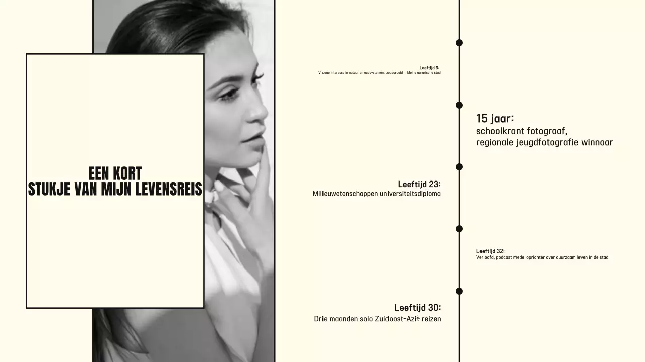 zwarte minimale biografie portfolio