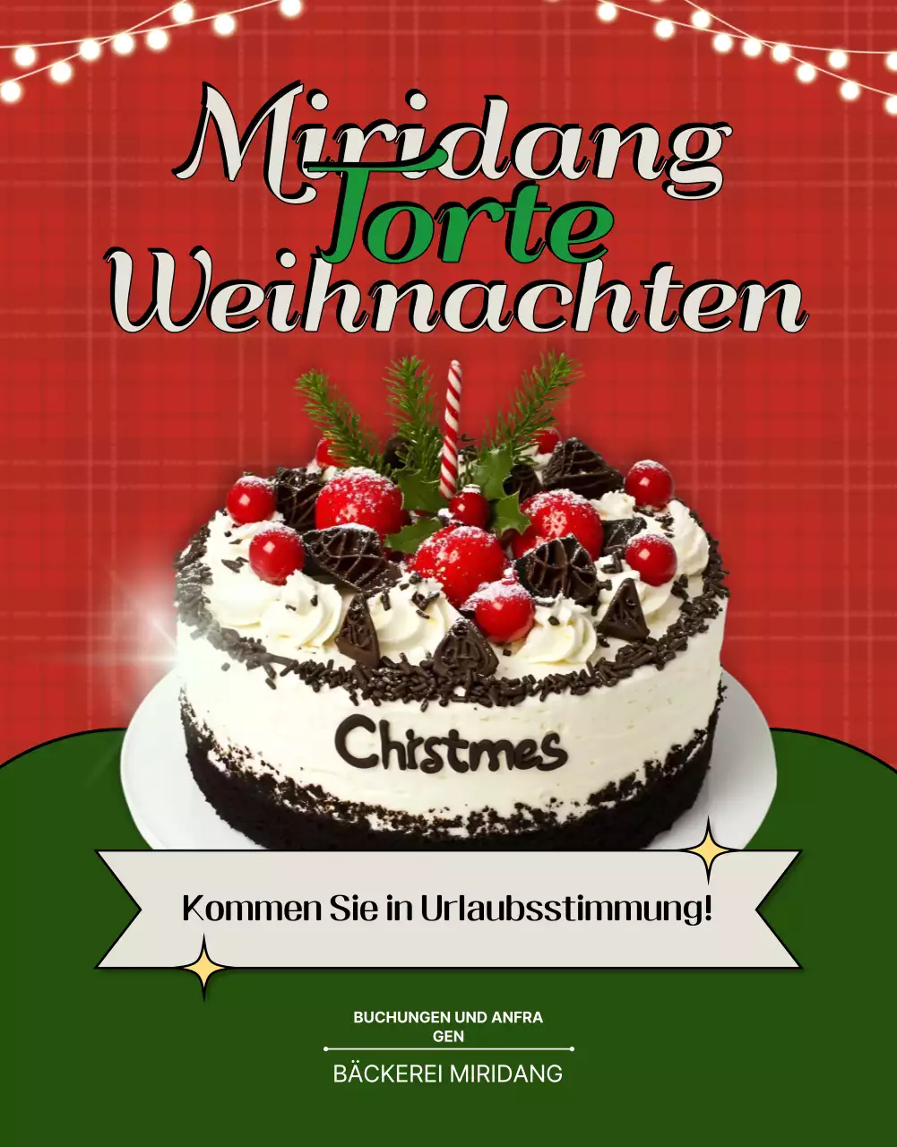 Rote Vintage-Weihnachtstorte Promotion
