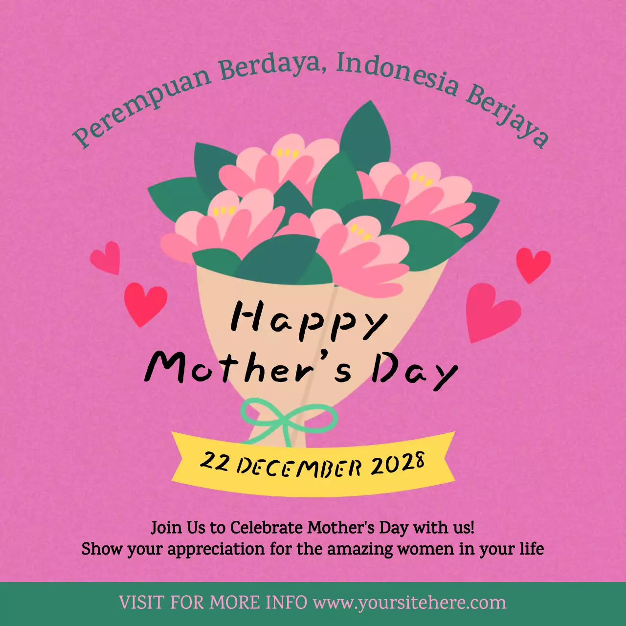 Pink Floral Mother's Day Announcement Social Media Post