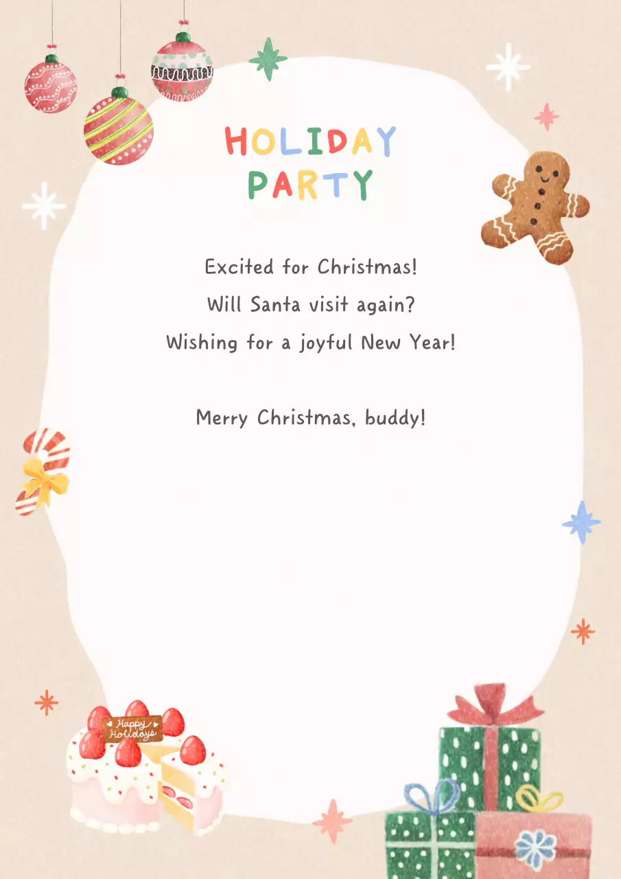 Poster mời dự tiệc lễ hội màu be