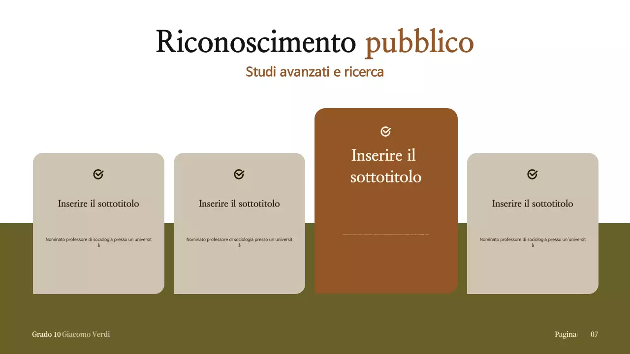 biografia classica beige per l'annuncio scolastico