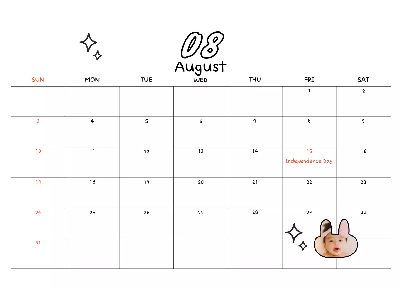 Kalender foto Tahun Baru yang lucu