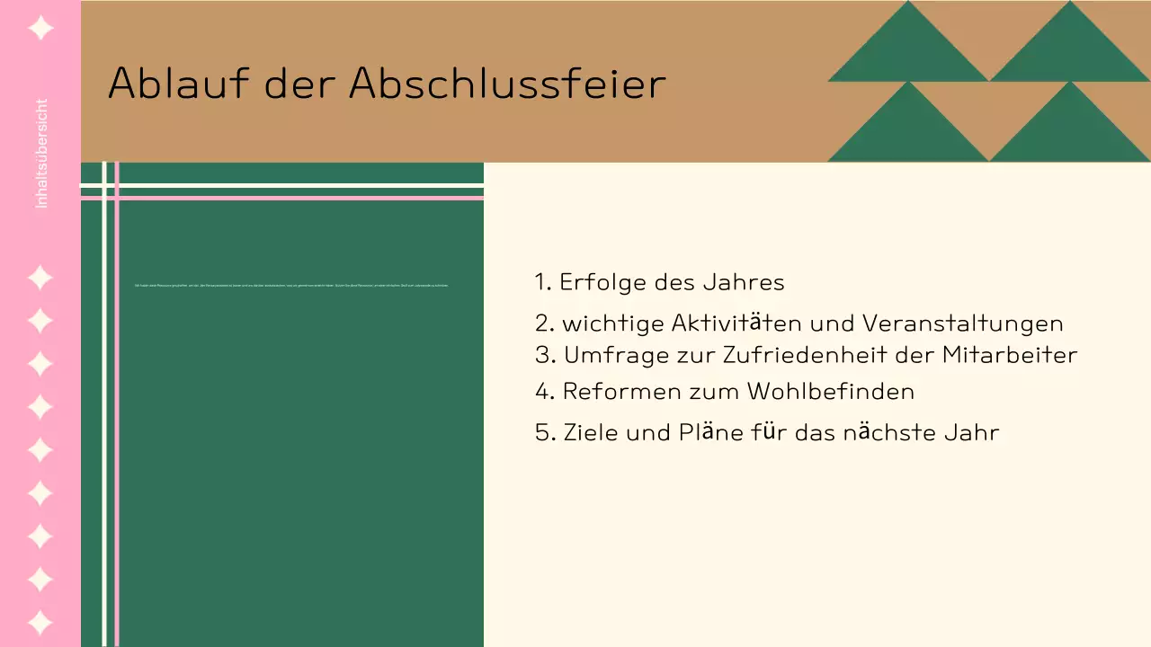 Eine hübsche rosafarbene Jahresendpräsentation für Unternehmen