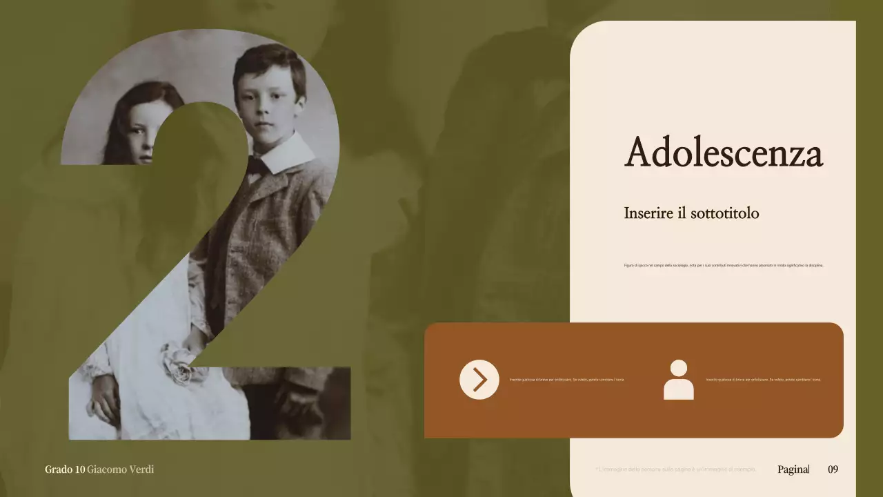 biografia classica beige per l'annuncio scolastico