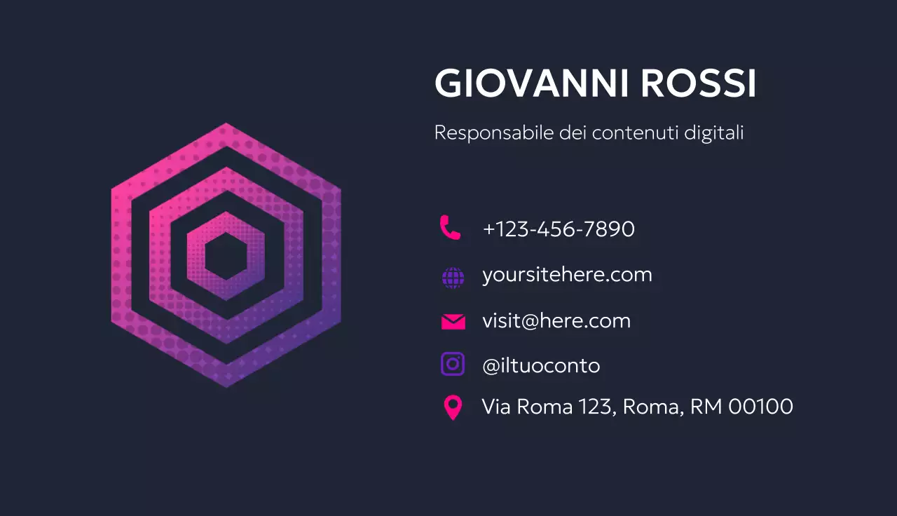 biglietto da visita geometrico viola