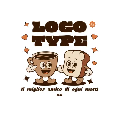 adesivo marrone retro colazione