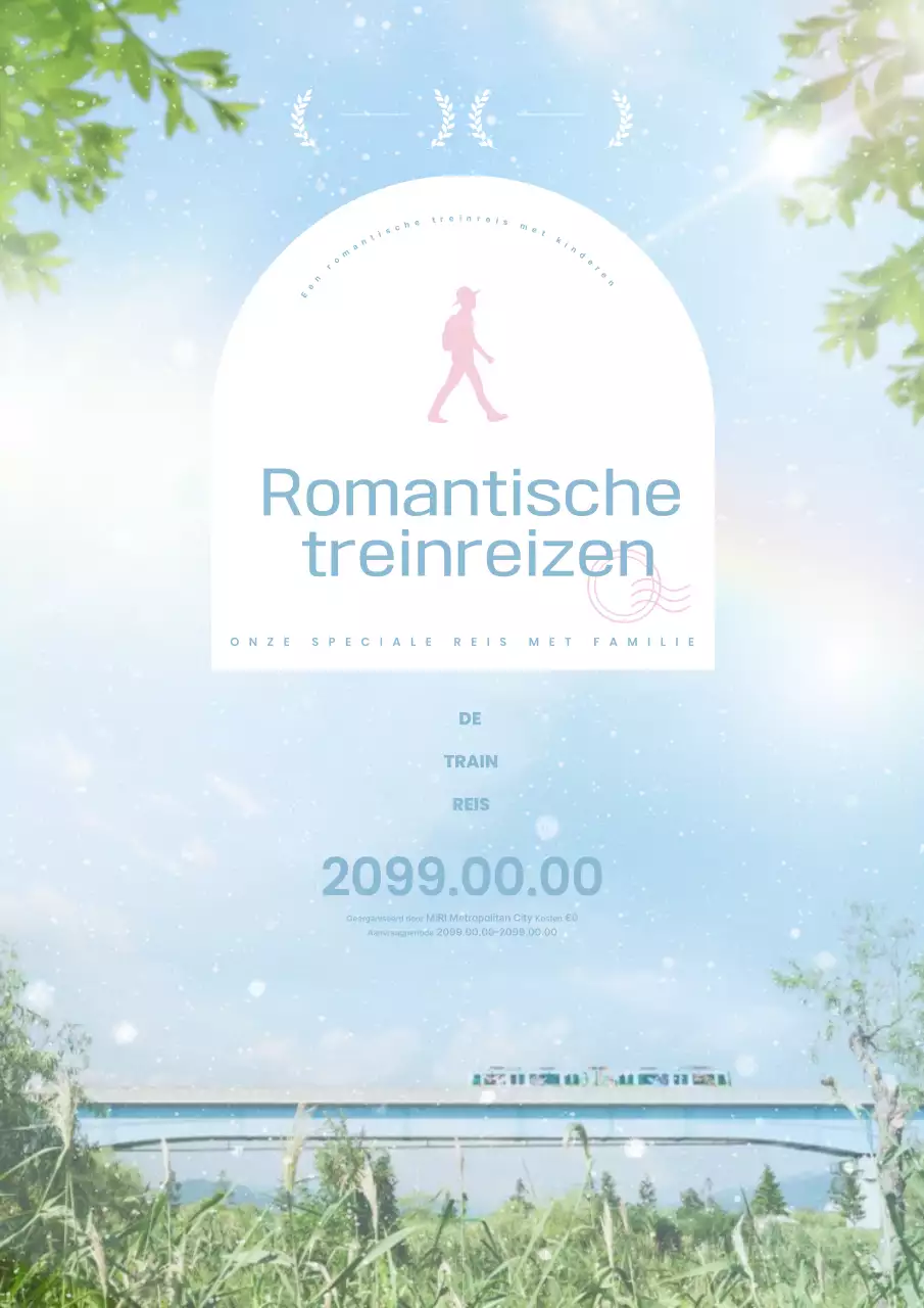 Lichtblauwe eenvoudige reisadvertentie