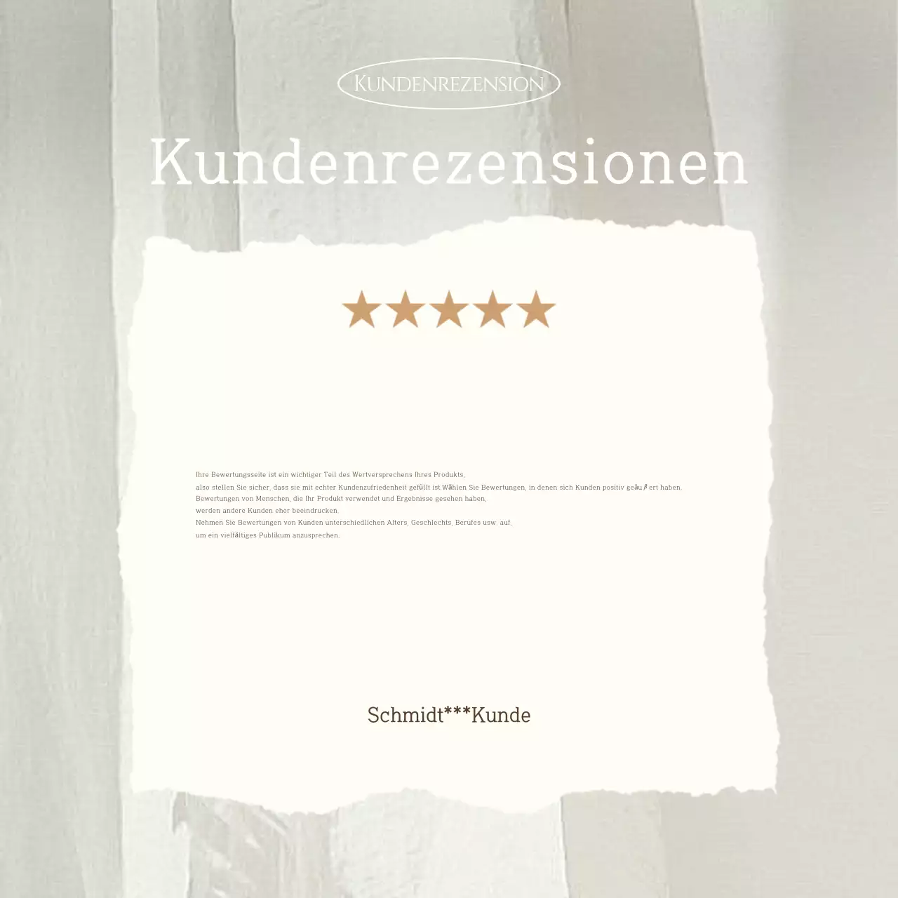 Beige Modern Review Anzeige