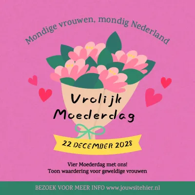 roze gebloemde Moederdagaankondiging