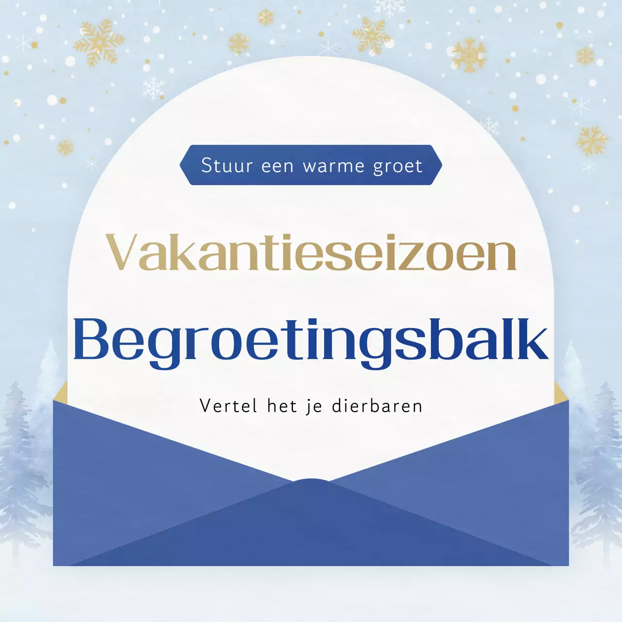 Blauwe eenvoudige kerstgroeten