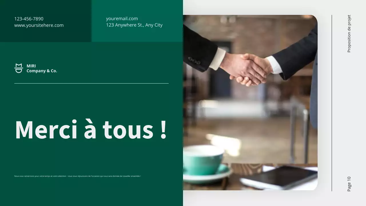 Proposition de projet d'entreprise moderne et écologique Promotion