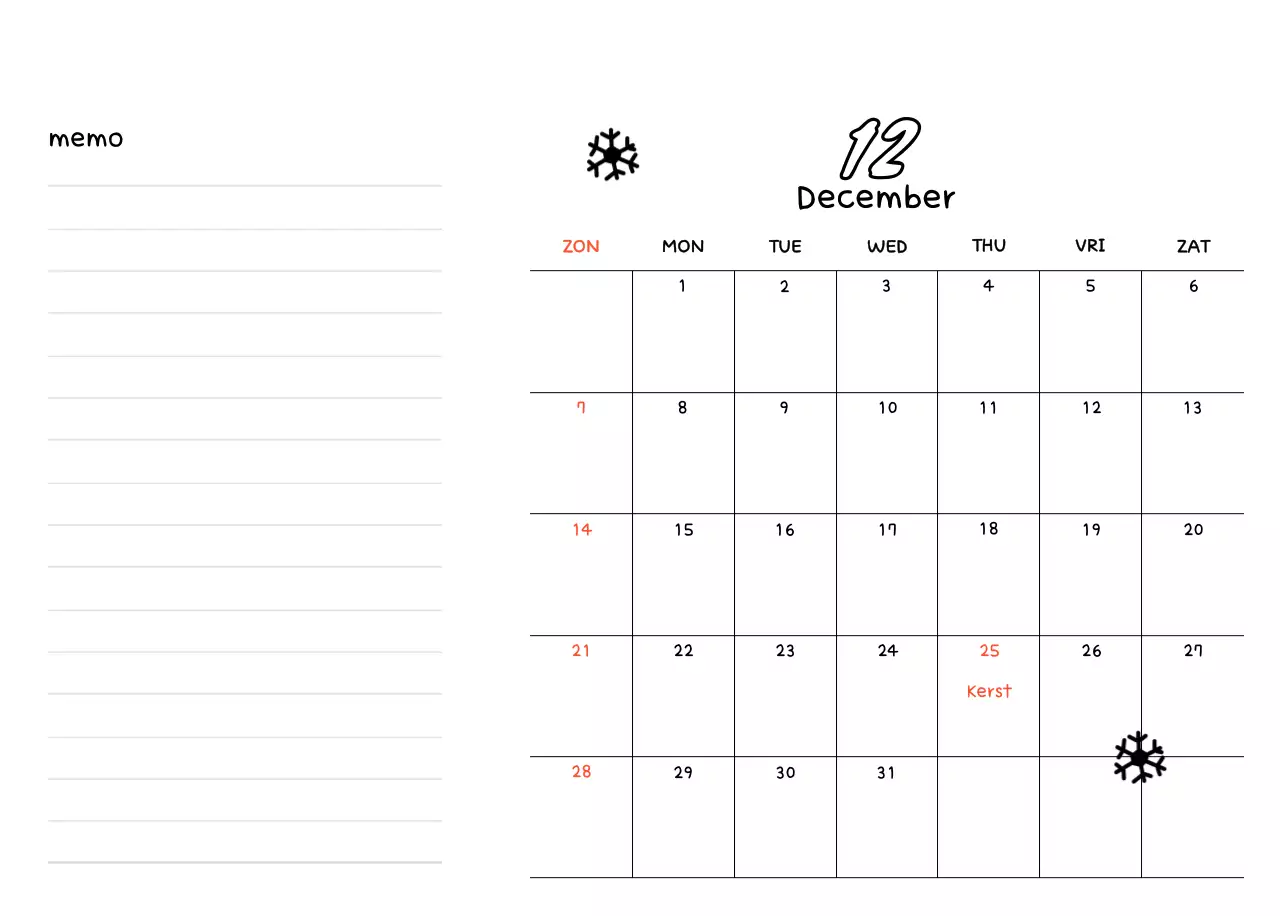 Witte en mooie nieuwjaarsagenda