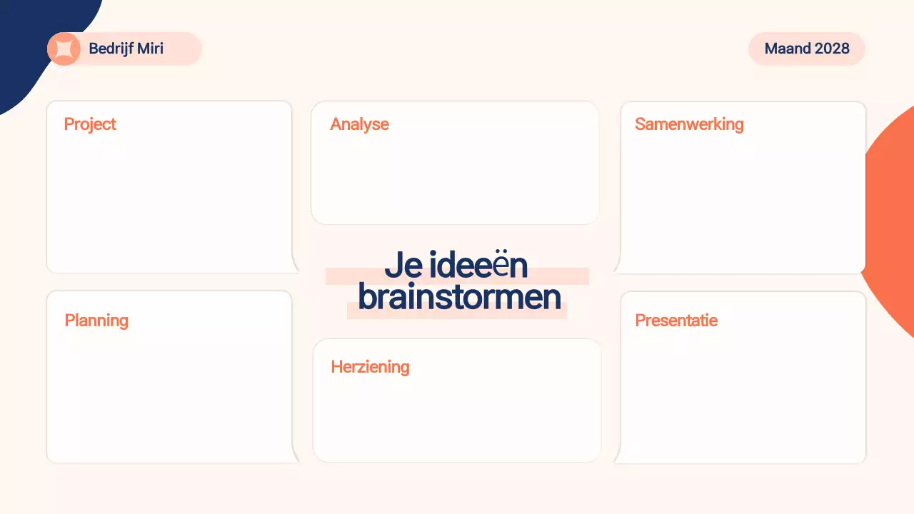 beige modern brainstormmateriaal