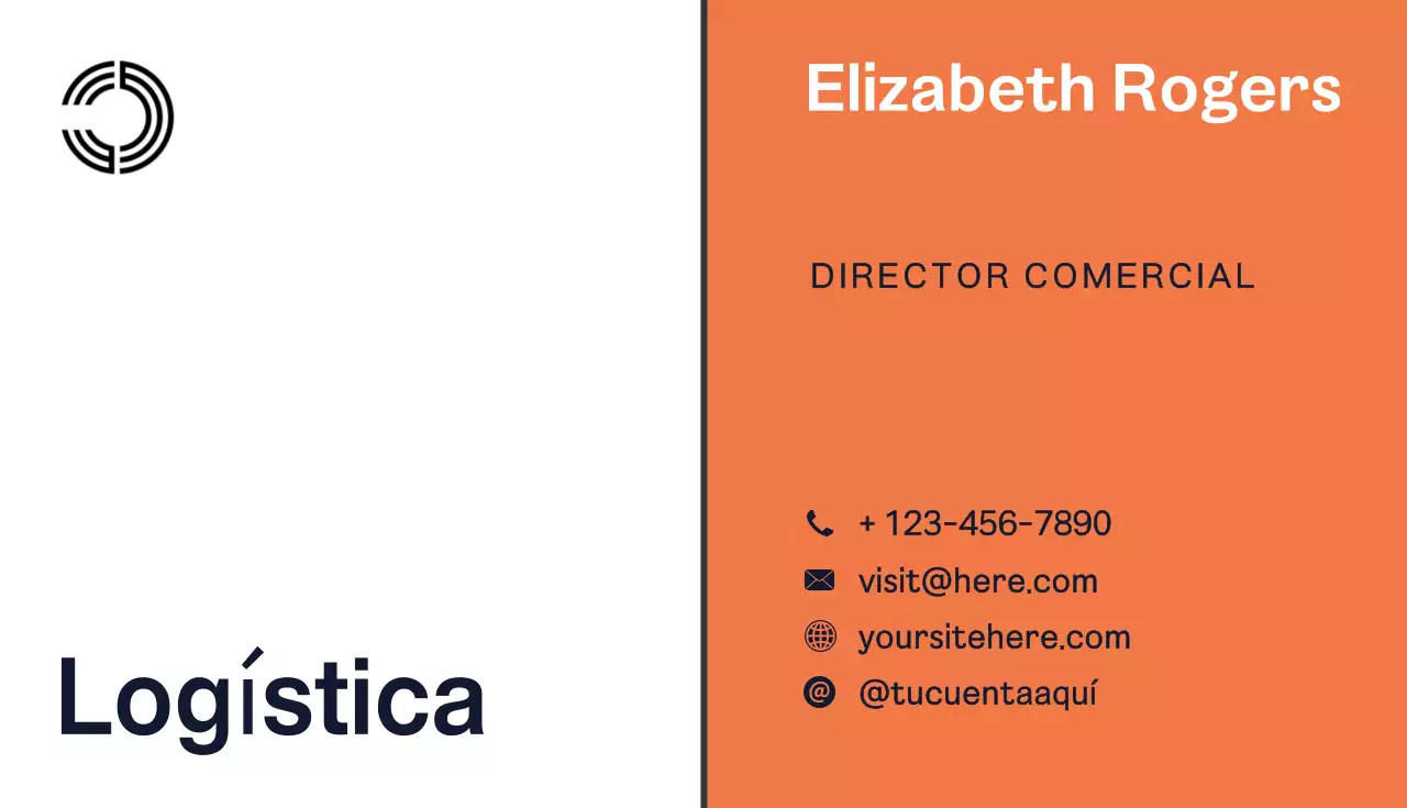 Tarjeta Logística Moderna Naranja
